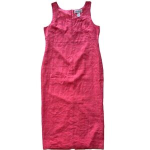 Jessica Howard Long Linen Salmon Embroidered Dress 16‎ Empire Waist Teacher Prep